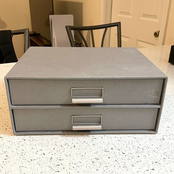 Grey Desktop 2-Drawer Storage - Picture 3 of 12